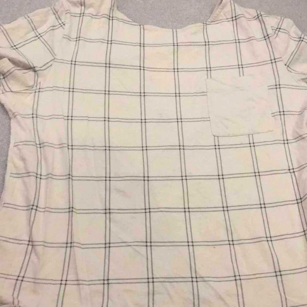 A white and black boxes shirt